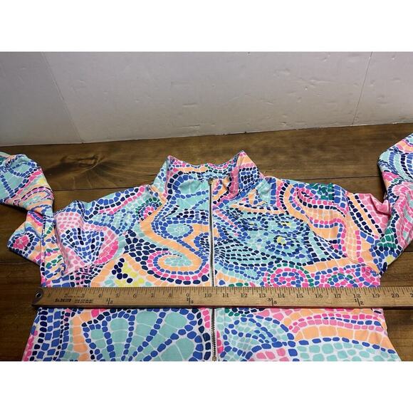 Lilly Pultizer Womens Jacket 1/2 Zip Skipper Popover Seashell Multicolor Mosaic - Picture 9 of 12